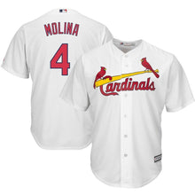 Load image into Gallery viewer, Yadier Molina St. Louis Cardinals Majestic Cool Base Player Jersey - White