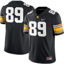 Load image into Gallery viewer, #89 Iowa Hawkeyes Nike Game Jersey - Black