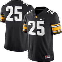 Load image into Gallery viewer, #25 Iowa Hawkeyes Nike Game Jersey - Black