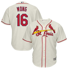 Load image into Gallery viewer, Kolten Wong St. Louis Cardinals Majestic Cool Base Player Jersey - Cream