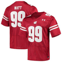 Load image into Gallery viewer, J.J. Watt Wisconsin Badgers Under Armour Replica Alumni Jersey - Red
