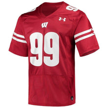 Load image into Gallery viewer, J.J. Watt Wisconsin Badgers Under Armour Replica Alumni Jersey - Red