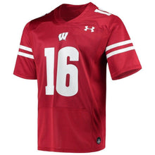Load image into Gallery viewer, Russell Wilson Wisconsin Badgers Under Armour Alumni Jersey - Red