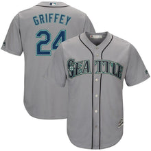 Load image into Gallery viewer, Ken Griffey Jr. Seattle Mariners Majestic Alternate Cool Base Player Jersey - Gray