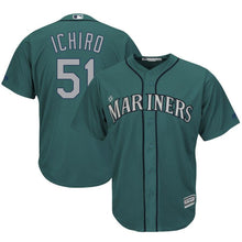 Load image into Gallery viewer, Ichiro Suzuki Seattle Mariners Majestic Official Cool Base Player Jersey - Aqua