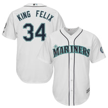 Load image into Gallery viewer, Felix Hernandez Seattle Mariners Majestic Cool Base Player Jersey - White