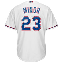 Load image into Gallery viewer, Mike Minor Texas Rangers Majestic Official Cool Base Player Jersey - White